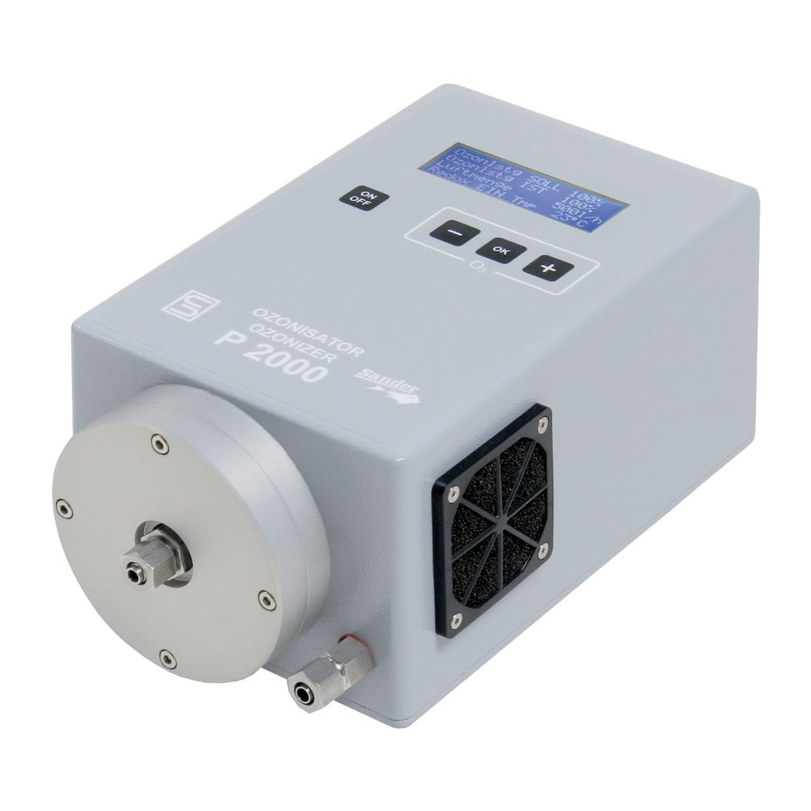 Sander Ozonizer P 2000 Instructions For Use Manual