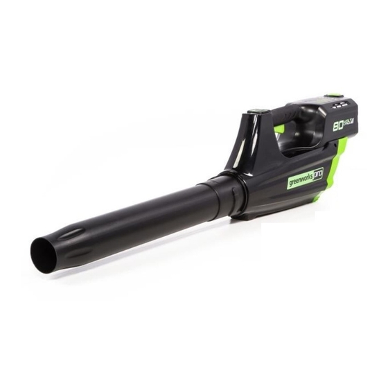 User Manuals: GreenWorks GBL80321 Cordless Leaf Blower