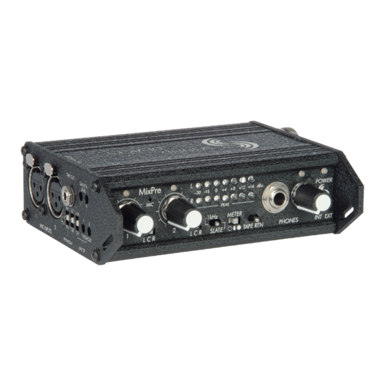 Sound Devices MixPre User Manual