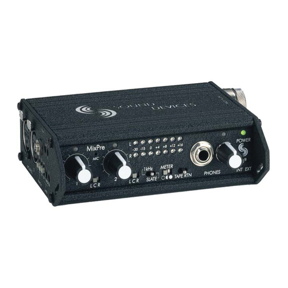 Sound Devices MixPre User Manual
