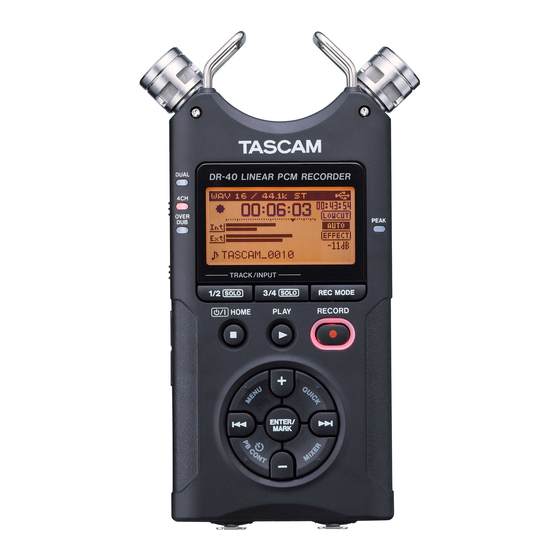 Tascam DR-40 Reference Manual