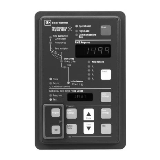 Cutler-Hammer Digitrip 3000 Instructions For Installation, Operation And Maintenance