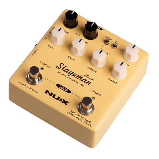 nux Verdugo Floor Stageman Owner's Manual