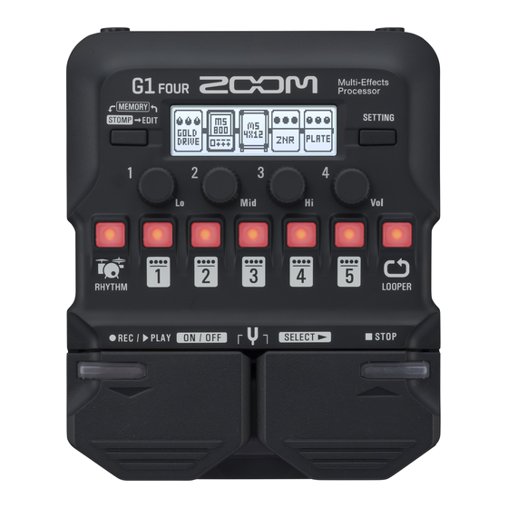 Zoom G1 Four Quick Manual