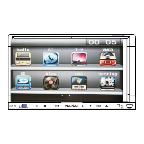 NAPOLI ELECTRONICS NPL-DVD TV 7929 BT Instruction Manual