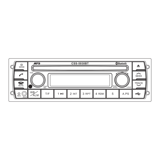Custom Radio CSS-5930BT Owner's Manual
