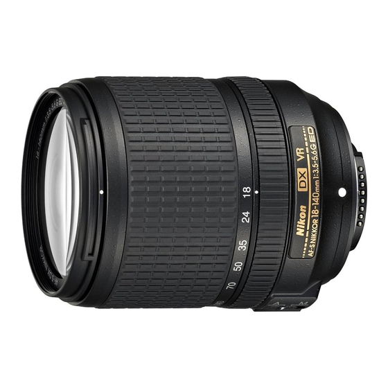 Nikon AF-S DX NIKKOR 18-140mm f/3.5-5.6G ED VR User Manual