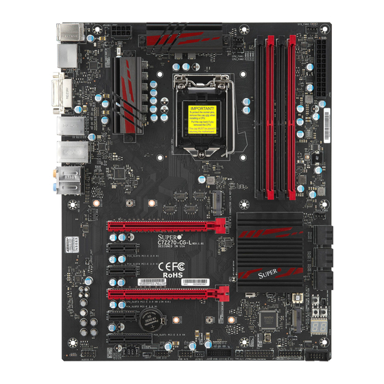 Supermicro C7Z270-CG-L Quick Reference Manual
