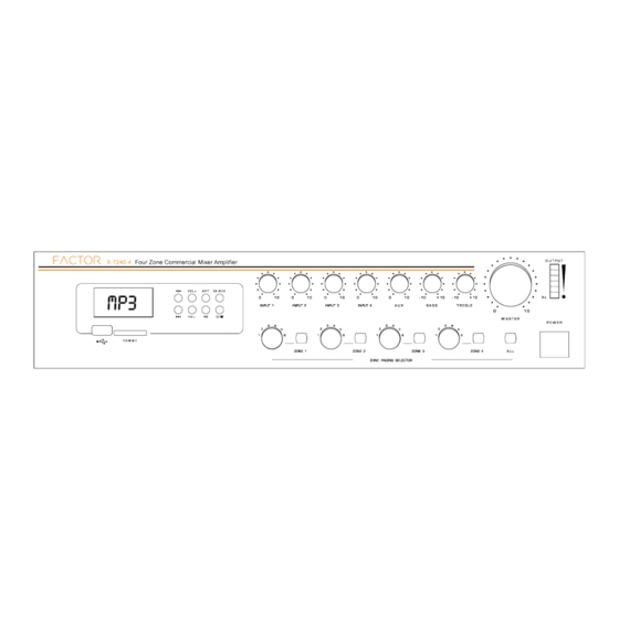 Factor X-7240-4 Manuals