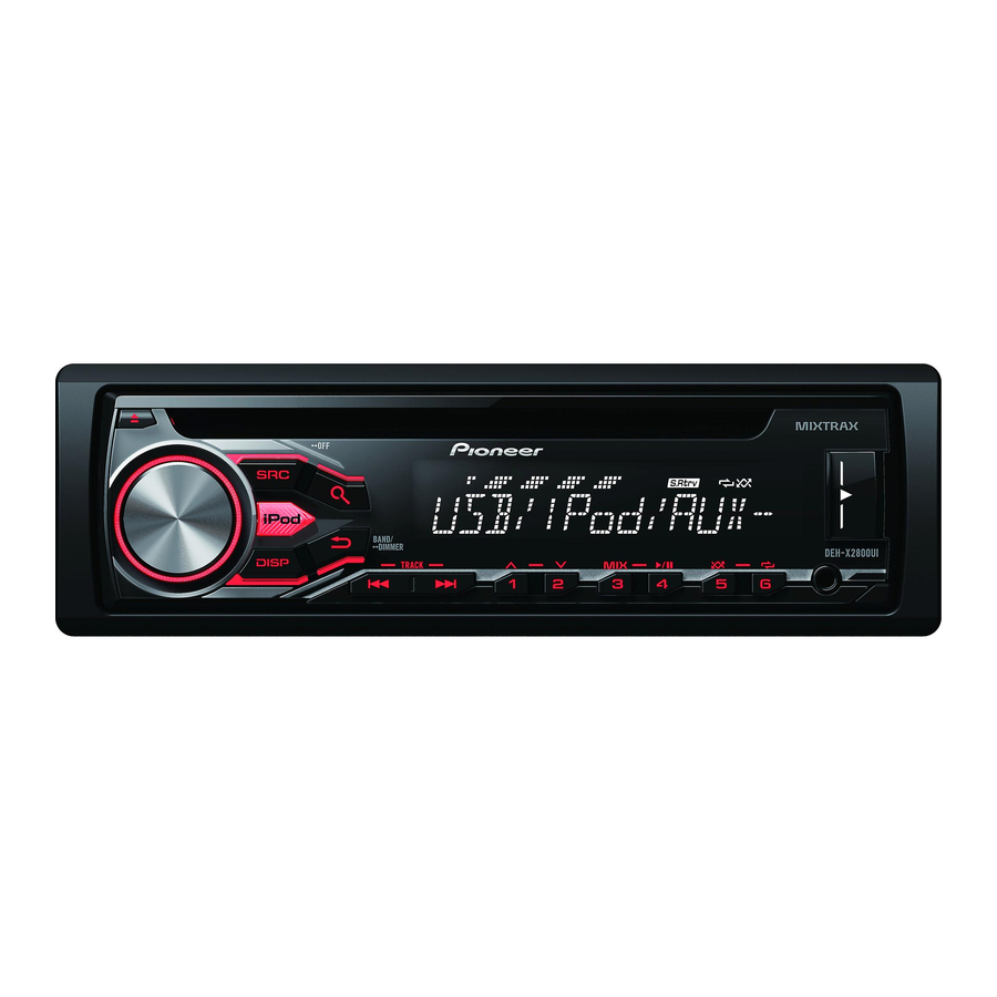 Pioneer DEH-X2800UI Owner's Manual