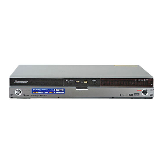 User Manuals: Pioneer DVR-745H-S DVD Recorder