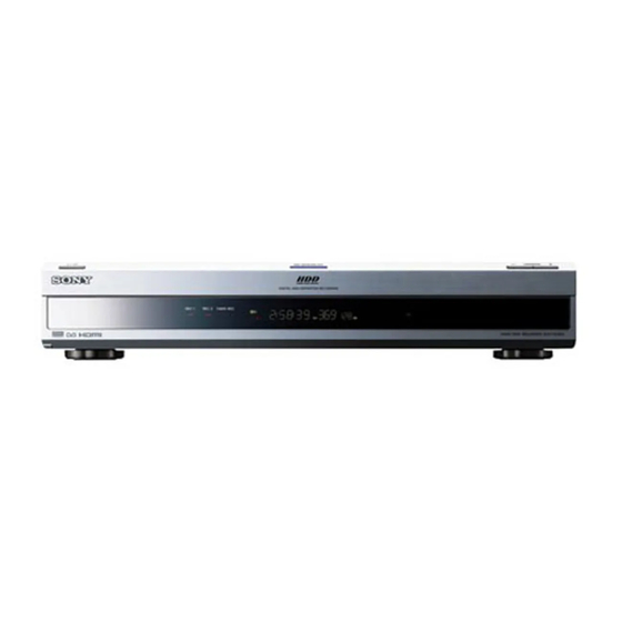 Sony SVR-HD900 Operating Instructions Manual