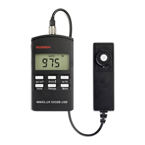 Gossen MetraWatt MAVOLUX 5032C USB Operating Instructions Manual