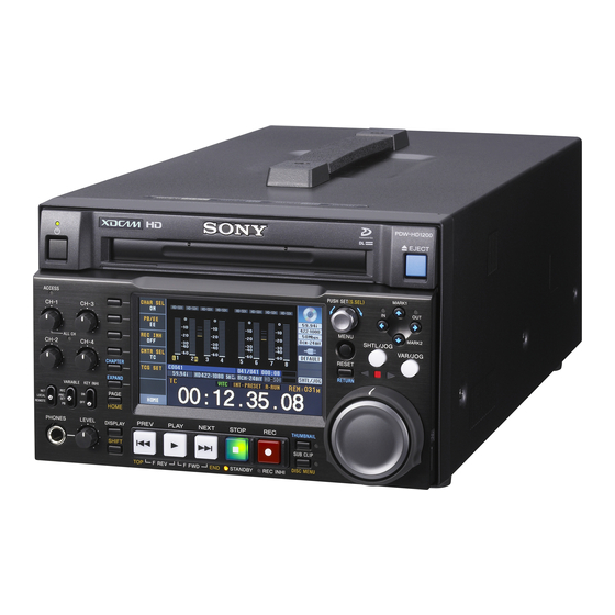 Sony PDW-HD1200 Operation Manual