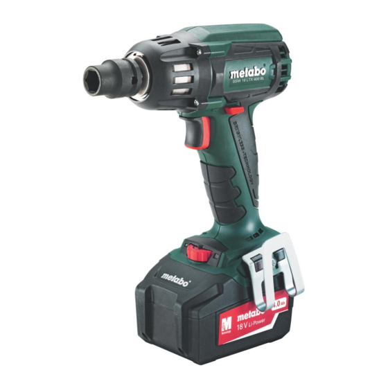 Metabo SSW 18 LTX 400 BL Operating Instructions Manual