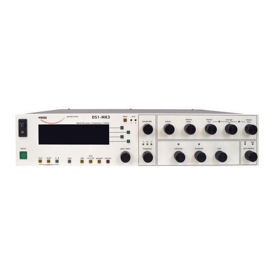 WEISS GAMBIT DS1-MK3 Operating Manual