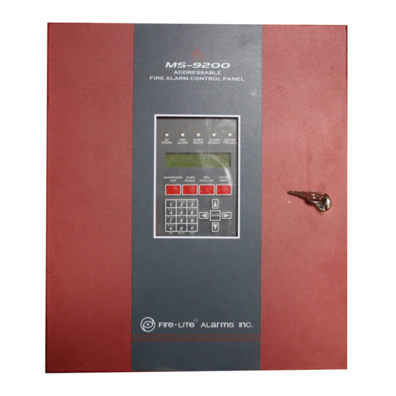 Fire-Lite Alarms MS-9200E Programming, Installation, Maintenance  And Operating Instruction Manual