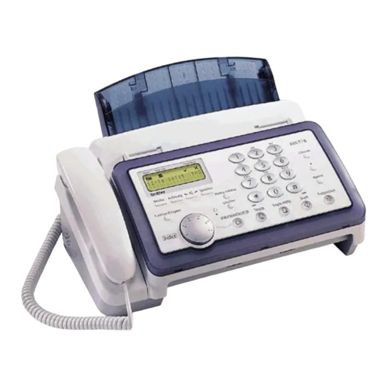 Brother FAX-T78 Owner's Manual