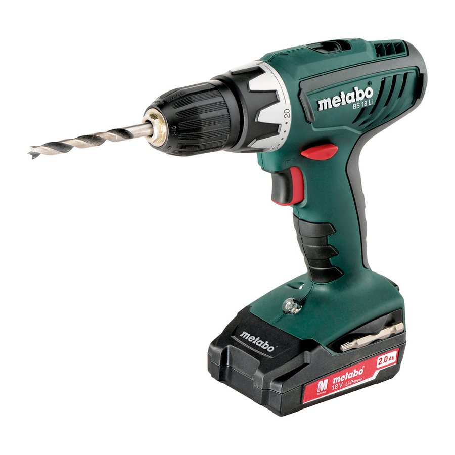 Metabo BS 14.4 Li Original Instructions Manual