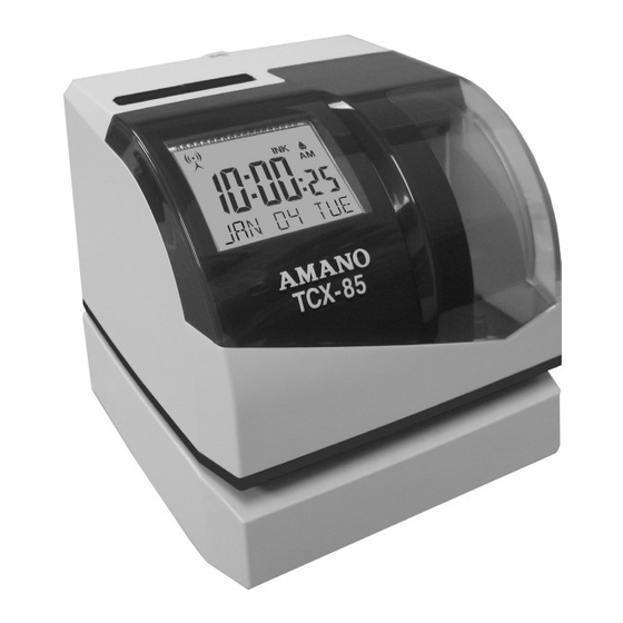 Amano TCX-85 Quick Start Manual