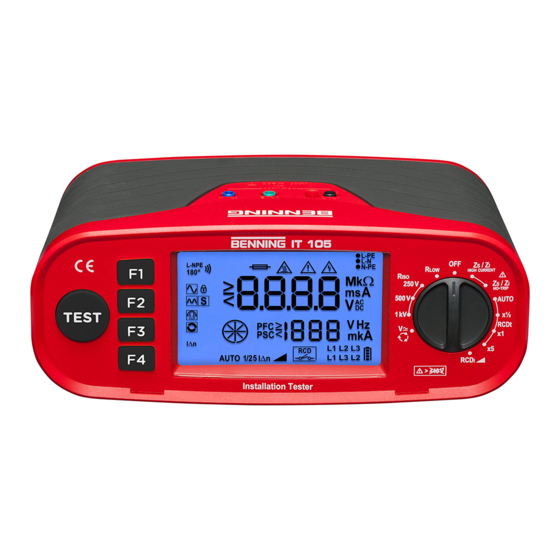 Benning IT 105 CH Installation Tester Manuals