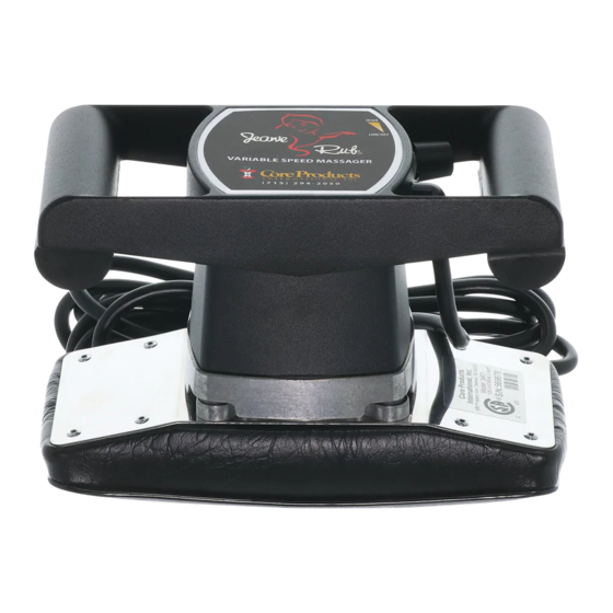 Core Products Jeanie Rub Variable Speed Massager User Manual