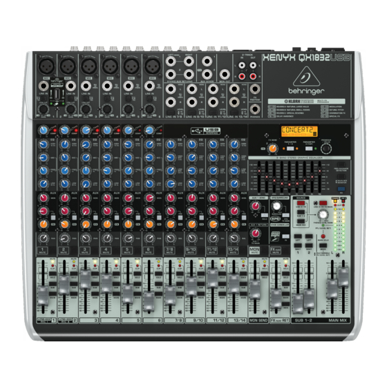 Behringer XENYX QX1832USB Manuals