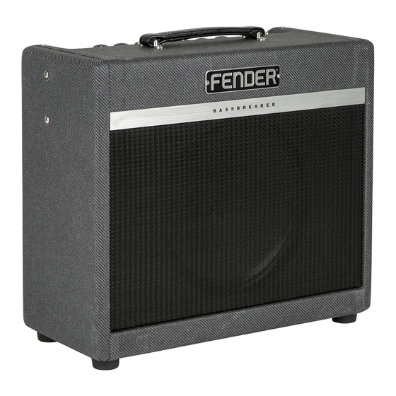 Fender BASSBREAKER 15 Head Service Manual
