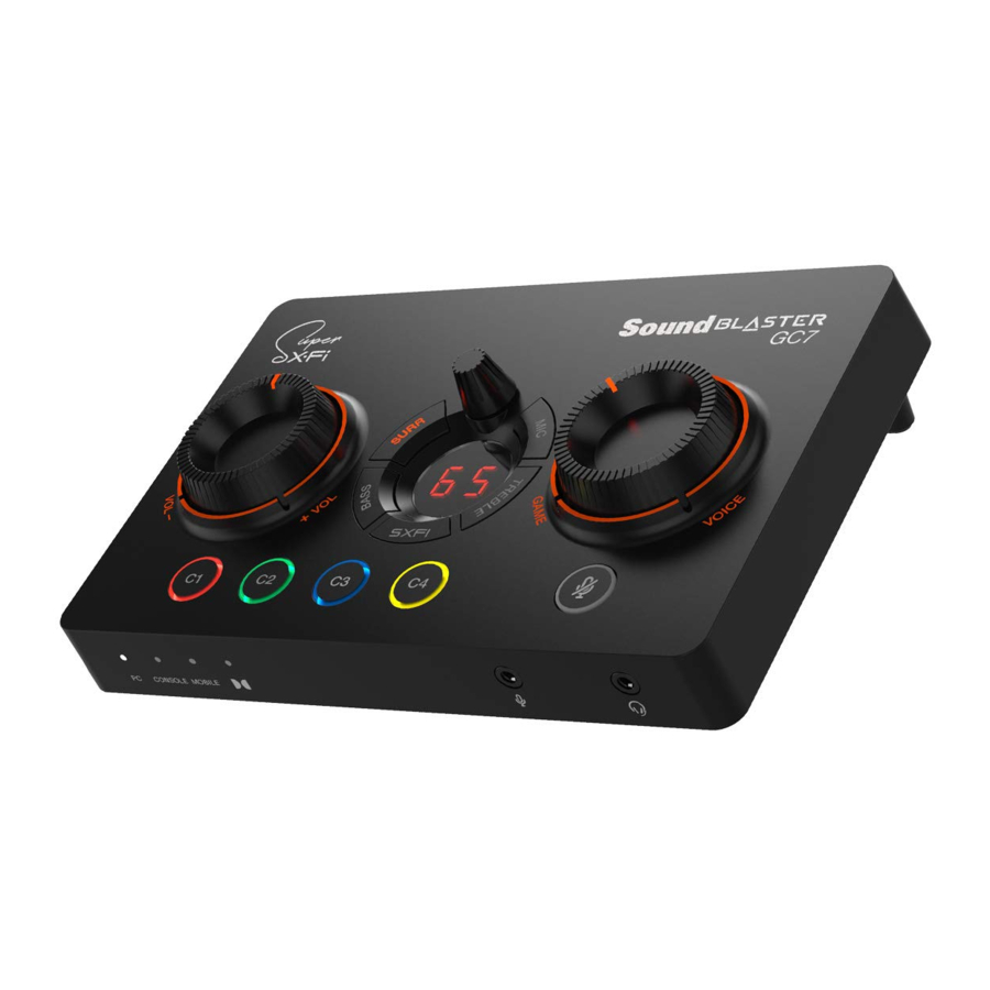 Creative Sound Blaster GC7 - USB DAC and Amp Quick Start Guide