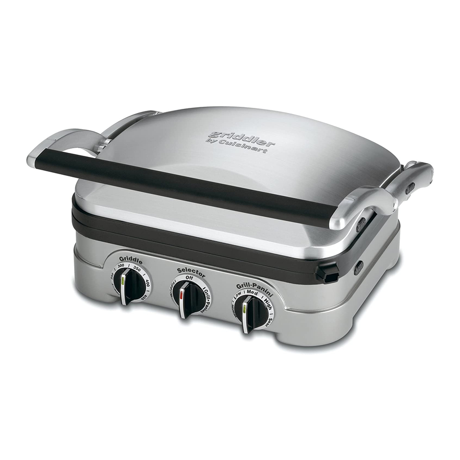 CUISINART GRIDDLER GR-4 INSTRUCTION BOOKLET Pdf Download | ManualsLib