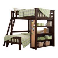 Whalen Emily Full over Twin Loft Bunk Bed with Bookshelf Instruction Manual