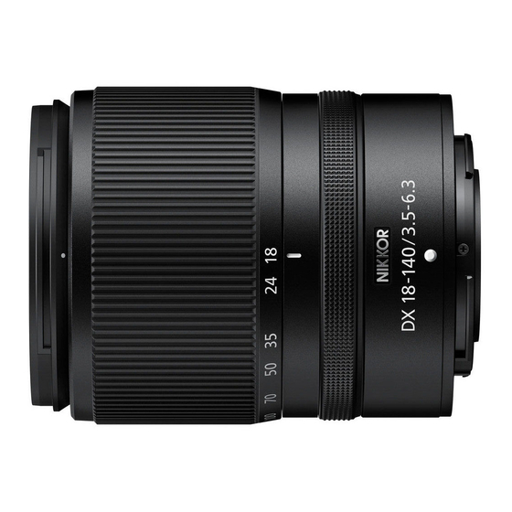 Nikon NIKKOR Z DX 18-140mm f/3.5-6.3 VR Manuals