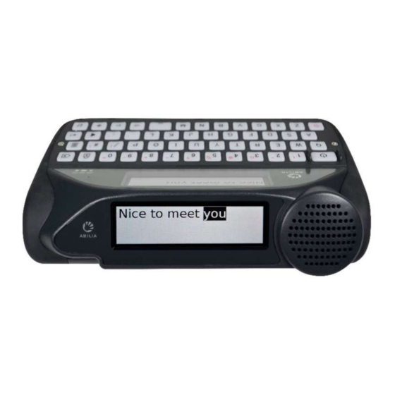 Abilia Lightwriter SL50 Quick Start Manual