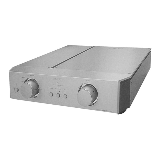 Sony TA-E1 Operating Instructions  (primary manual) Service Manual