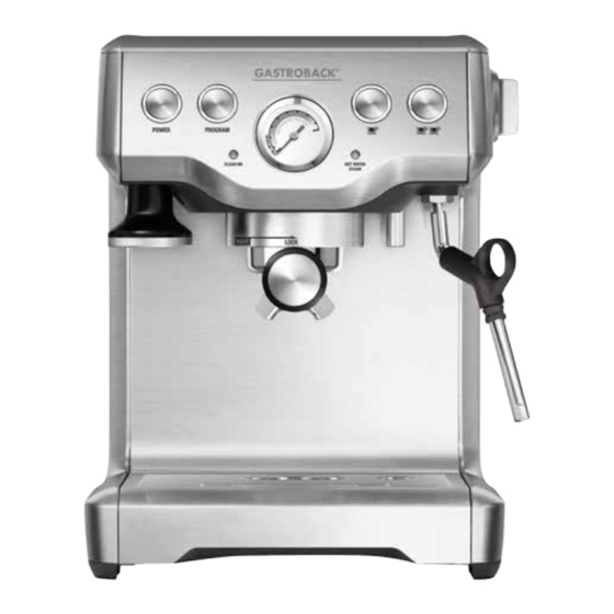 Gastroback Design Espresso Advanced Plus Operating Instructions Manual