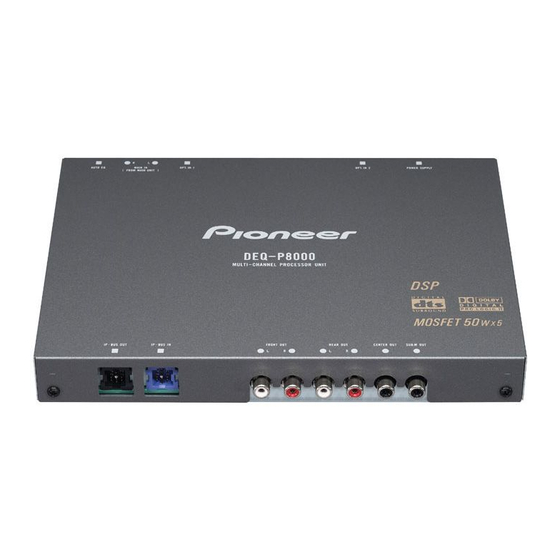 Pioneer DEQ-P8000 Operation Manual