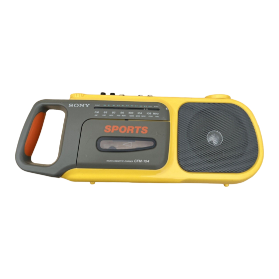 Sony CFM-104 Marketing Specifications