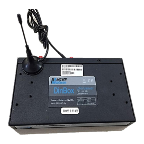 Bausch Datacom DINBOX LORA GATEWAY Series Manuals