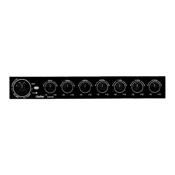 Clarion eqs750 Owner's Manual