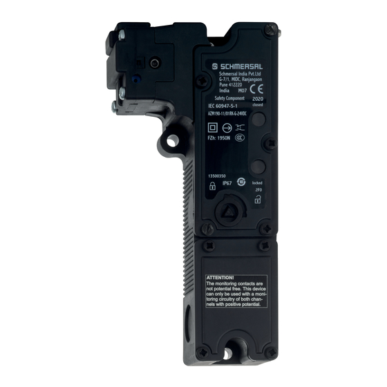 schmersal AZM190 Operating Instructions Manual