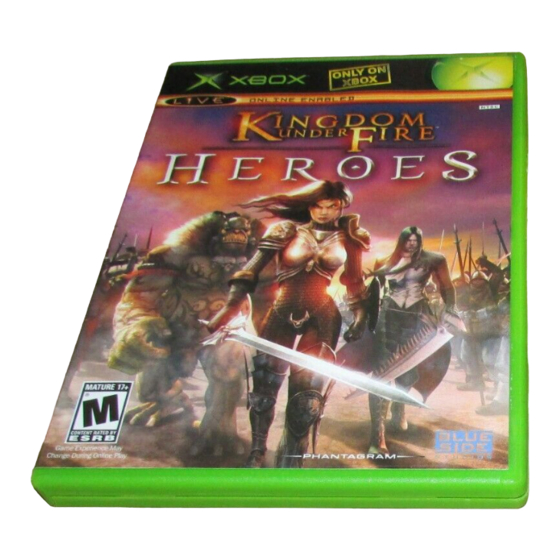 GAMES MICROSOFT XBOX KINGDOM UNDER FIRE HEROES Manual