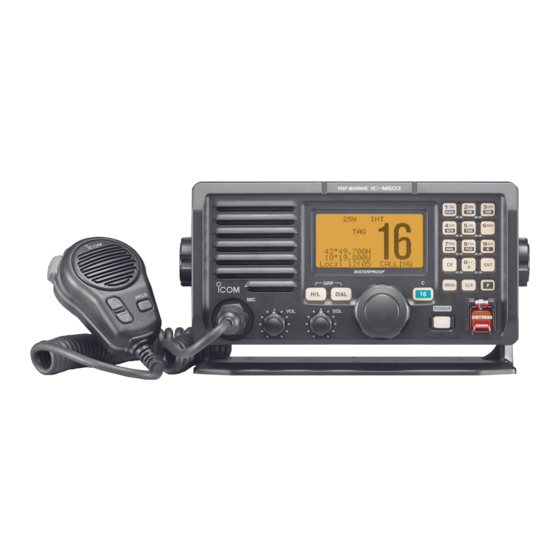 Icom IC-M603 Instruction Manual