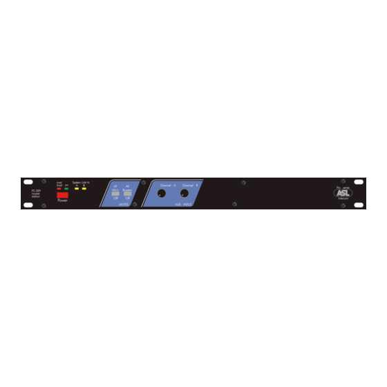 ASL INTERCOM PS 289 User Manual
