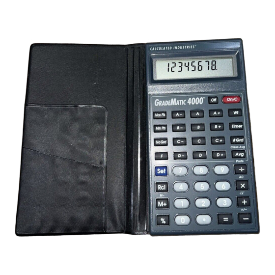 Calculated Industries GradeMatic 4000 User Manual