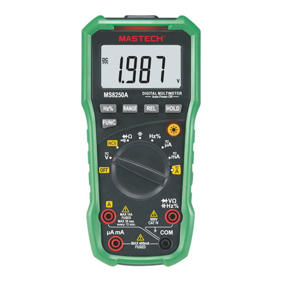 Mastech MS8250A Manuals