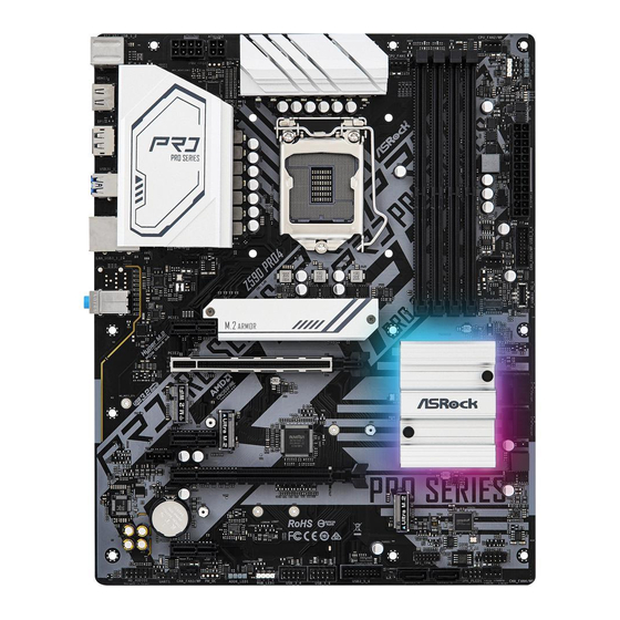 ASROCK Z590 PRO4 ATX Intel Motherboard Manuals