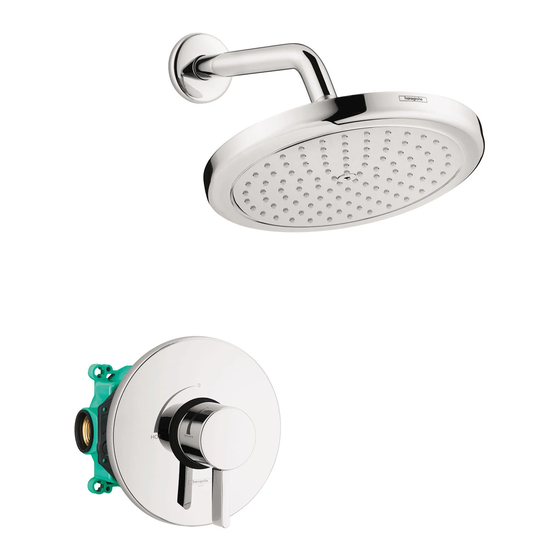 Hans Grohe Clubmaster Pressure Balance Shower Set With Rough 04907 0 Series Installation/User Instructions/Warranty
