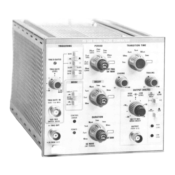 Tektronix PG 508 Instruction Manual