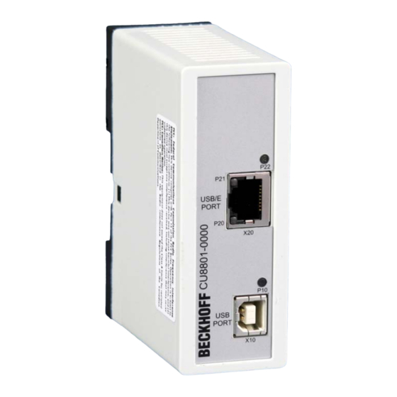 Beckhoff CU8801-0000 Installation And Operating Instructions For