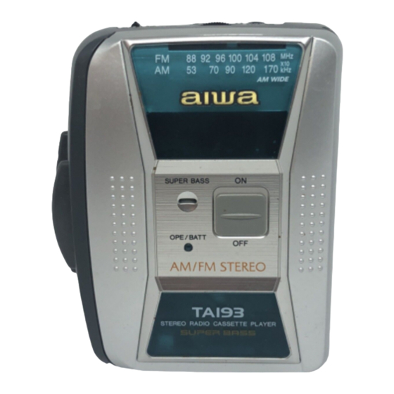 Aiwa HS-TA193 YU Service Manual